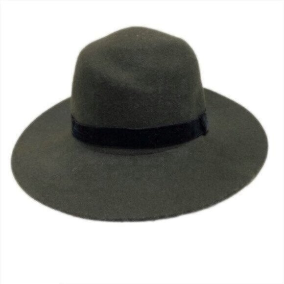 Rag & Bone Dark Green Bohemian Classic Casual Fedora Hat Medium - Picture 2 of 8